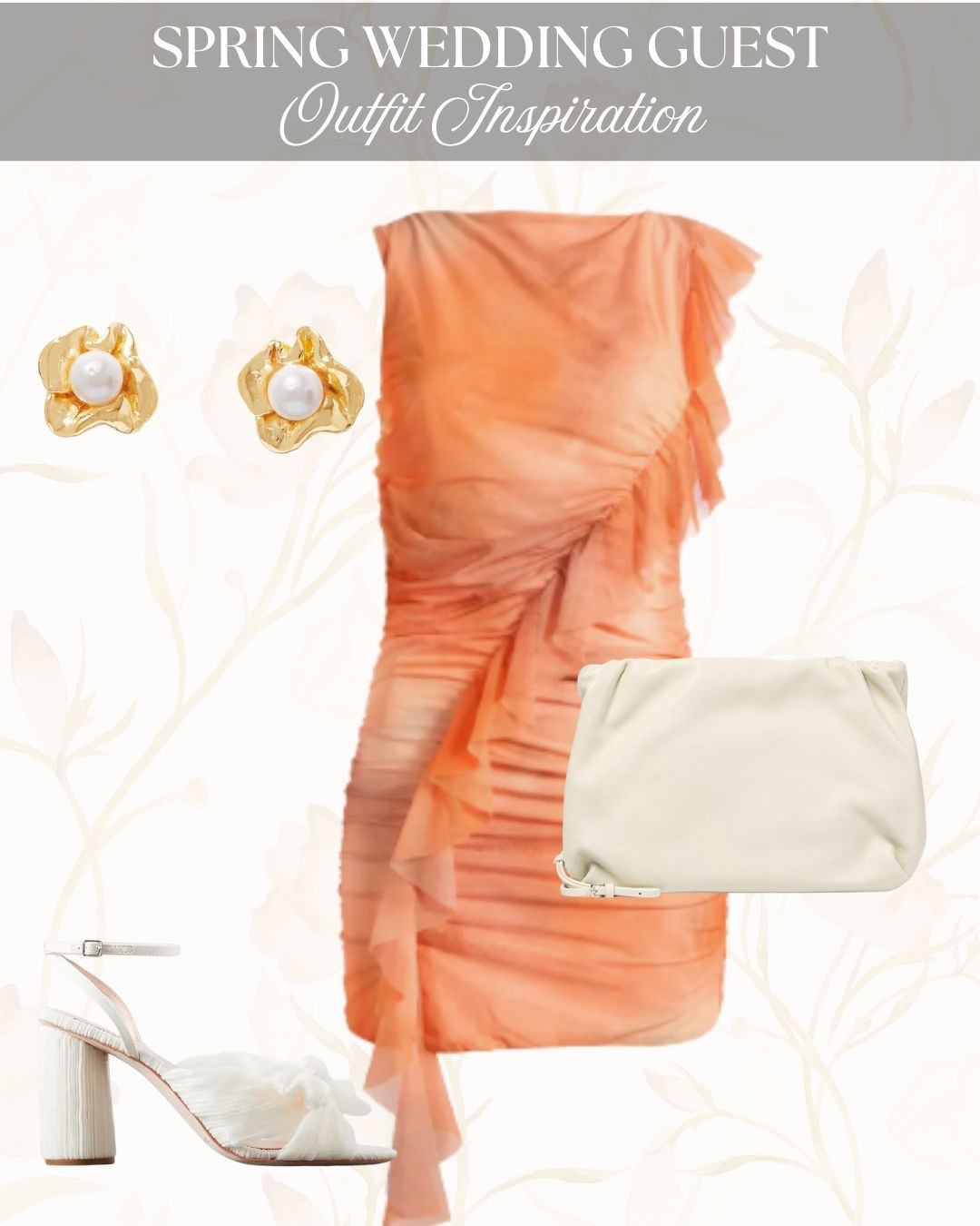 Celebrate love in style with this elegant spring wedding guest look. Featuring a romantic ruched dress in dreamy sunset hues, delicate floral pearl earrings, and soft white accessories that bring charm and sophistication to your celebration outfit. ✨🌸

#SpringWeddingGuest #WeddingOutfitInspo #SpringStyle #GuestOfWeddingLook #ChicWeddingStyle #ElegantOccasionWear #RomanticStyle #DressToImpress #WeddingSeasonReady #SpringFashion2025 #EventStyleIdeas #AshleyBurkBlog

#LTKStyleTip #LTKSeasonal #LTKWedding