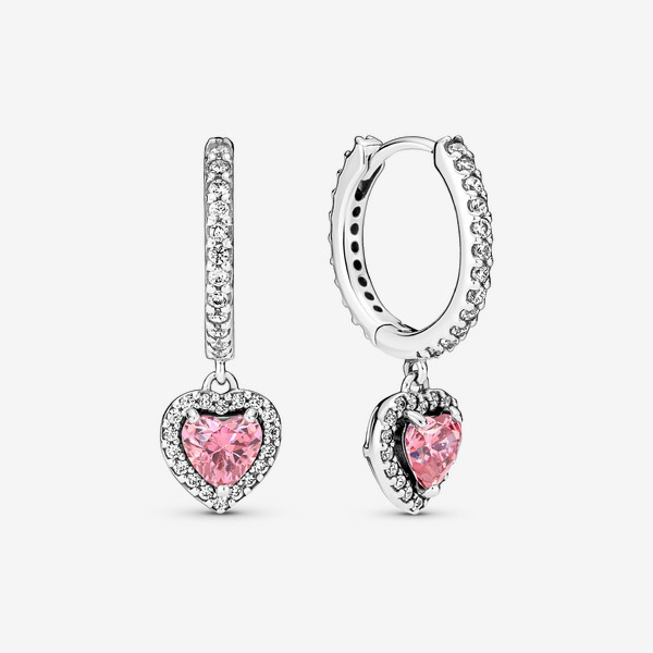Pandora Sparkling Halo Heart Hoop Earrings | Pandora US