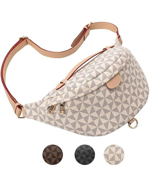 Fanny Pack Crossbody Bags for Women, Sling Bag for Women Small Belt Chest Bum Bag Checkered fanny... | Amazon (US)