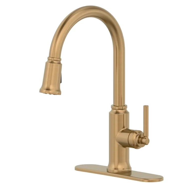 Better Homes & Gardens Modern Heirloom Pull Down Kitchen Faucet, Heritage Gold | Walmart (US)