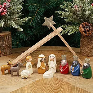 Juegoal Christmas Nativity Sets, Set of 11 Mini Nativity Scene Resin Figurines, Xmas Holy Family ... | Amazon (US)
