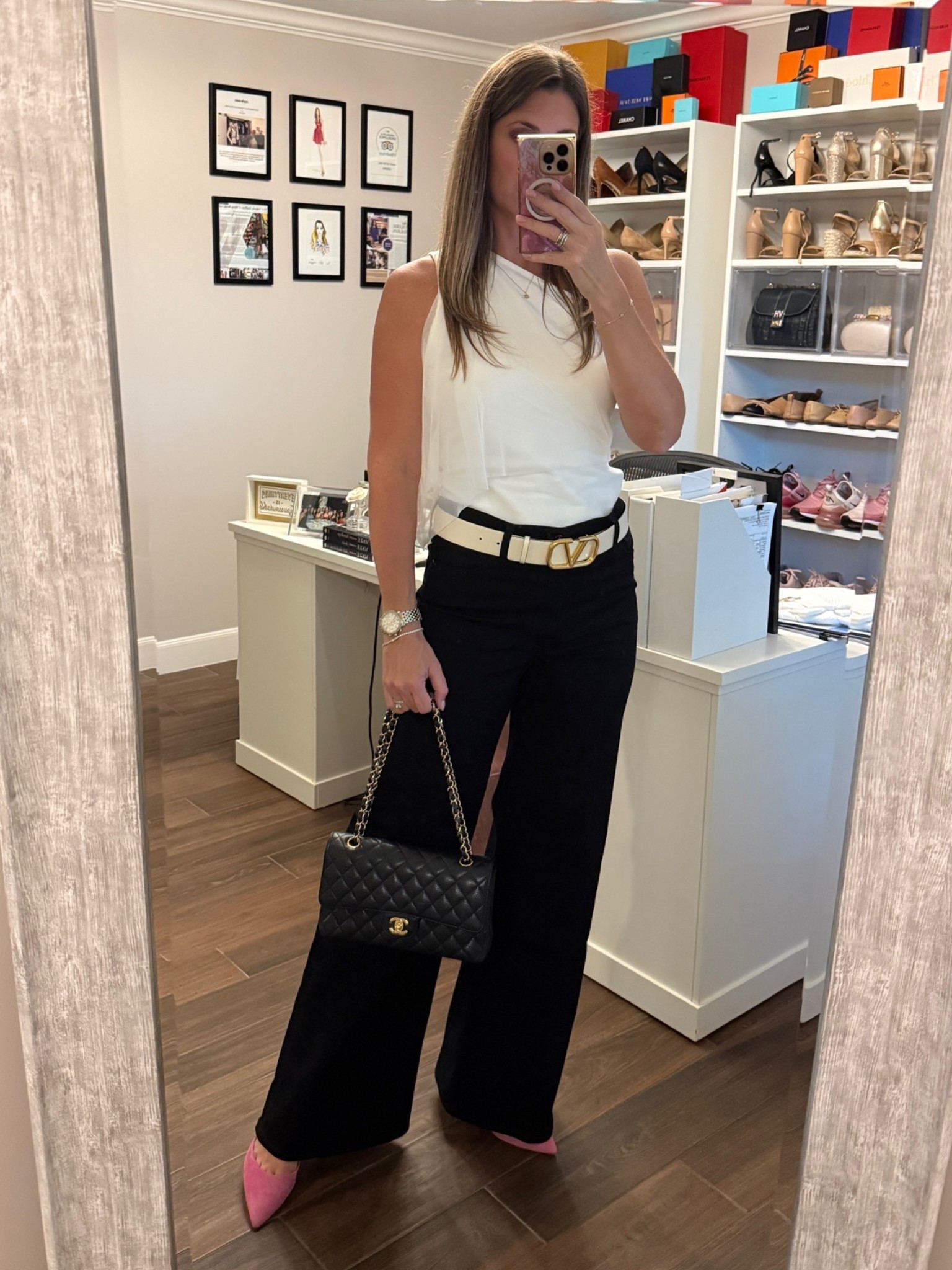 A black and white look can still make a statement, and this is how. Love this one shoulder top with tulle overlay. Paired it with my favorite wide leg jeans and finished with a pop of color for the shoe. 

Jeans run TTS.

#LTKOver40 #LTKTall #LTKootd