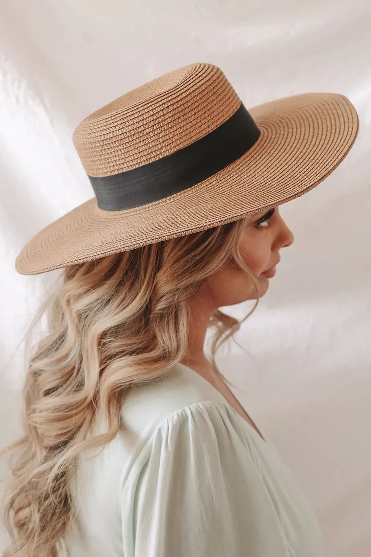 To the Sun Tan Woven Wide Brim Boater Hat | Lulus (US)