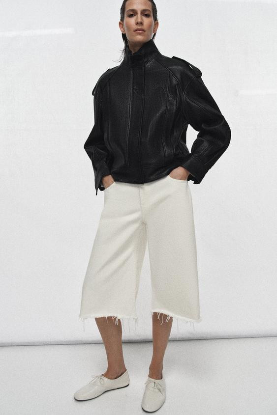 100% LEATHER BOMBER JACKET ZW COLLECTION LIMITED EDITION | Zara UK