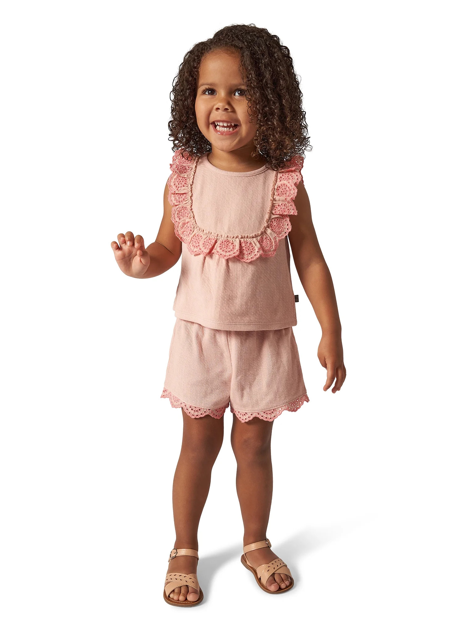 Modern Moments Toddler Girl Eyelet Ruffle Short Set, 2-Piece, Sizes 12M-5T - Walmart.com | Walmart (US)