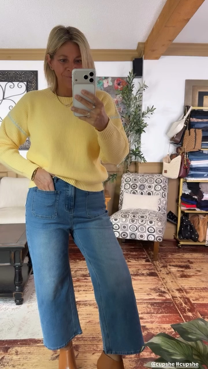 @cupshe #cupshe
Sweater size medium; jeans size large 
Use code Nicole2026 to save $$ at checkout

#LTKOver40 #LTKMidsize #LTKootd