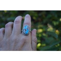 Size 10.5 Golden Hills Turquoise Ring. Twisted Wire Shadowbox Horizontal Kazakhstan Lavender Turquoise. Oregon | Etsy (US)