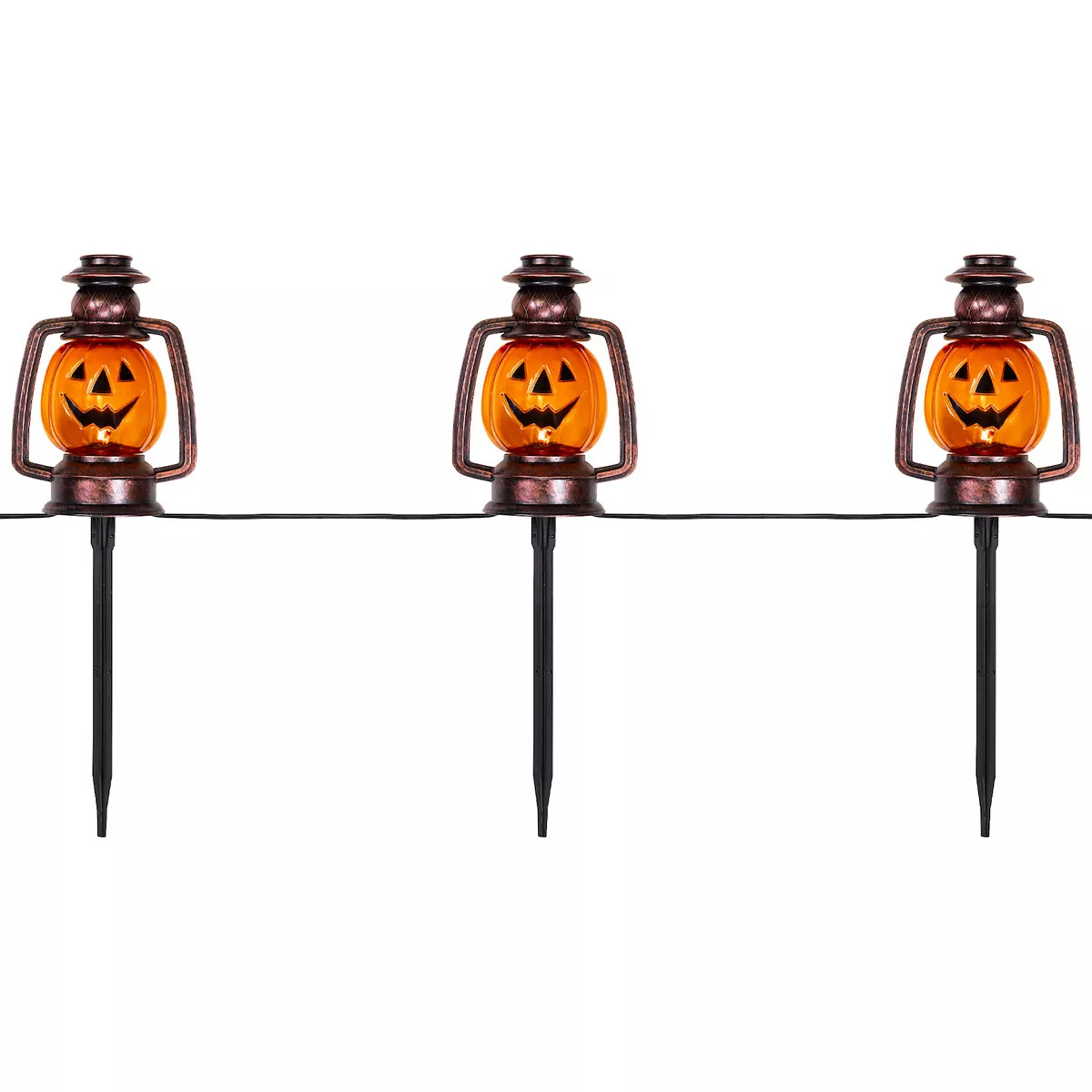 Northlight Set of 3 Orange Flickering Halloween Jack-O'-Lantern Pathway Markers | Kohl's