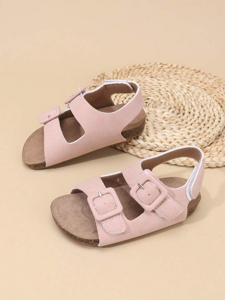 Summer Versatile Kids' PU Leather Back Strap Design Roman Sandals, Woven Soft Breathable Protective Sole Non-Slip Lightweight Sandals | SHEIN