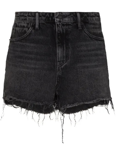 Alexander Wang raw-hem Denim Shorts - Farfetch | Farfetch (RoW)