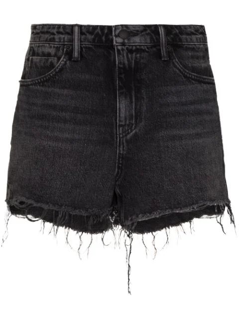 Alexander Wang raw-hem Denim Shorts - Farfetch | Farfetch (RoW)