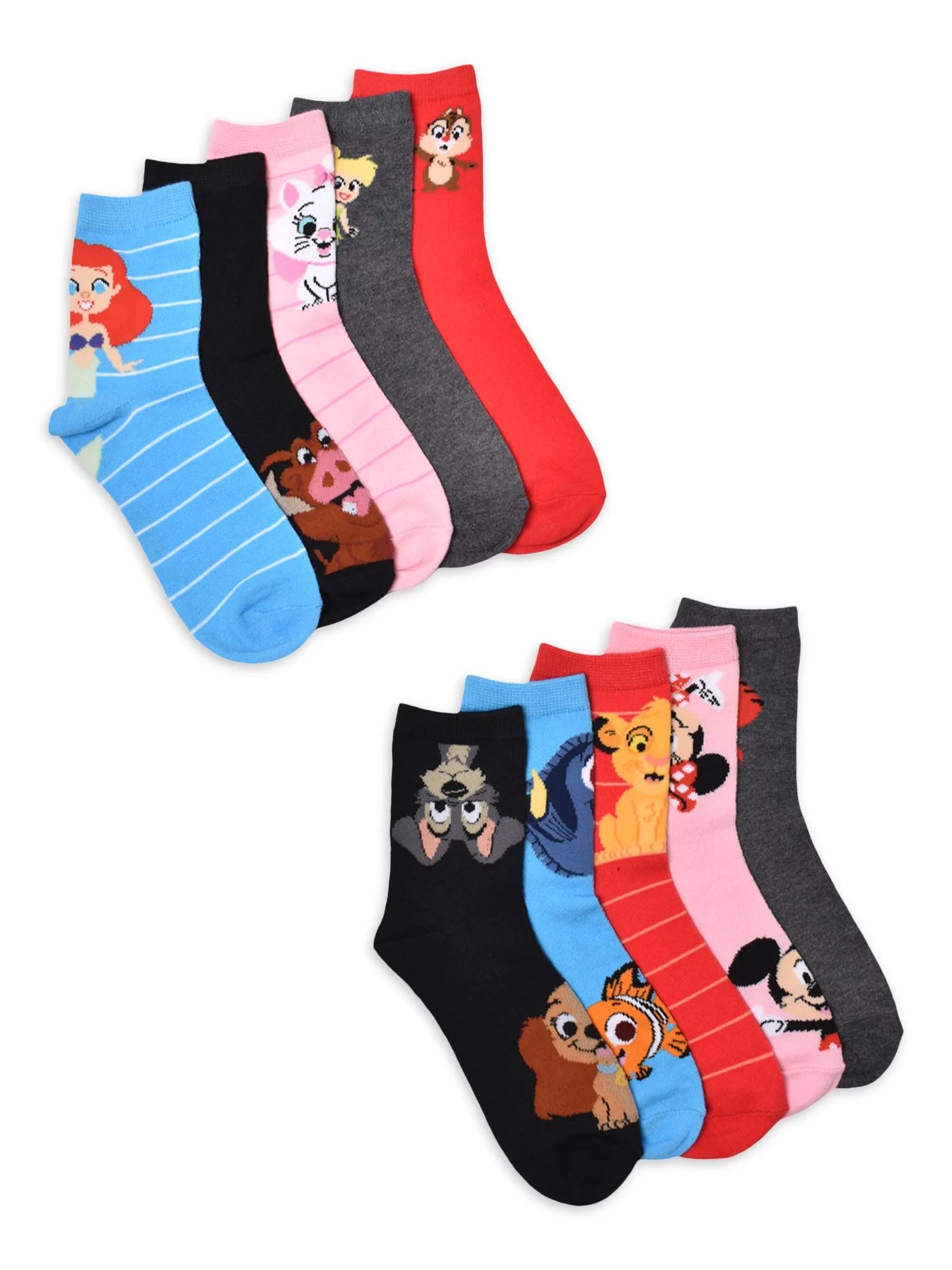 Disney Women's Graphic Crew Socks, 10-Pack, Shoe Sizes 4-10 | Walmart (US)