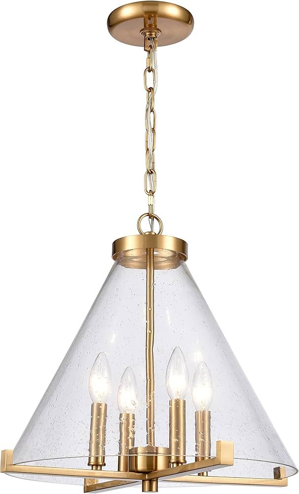 Elk Home D4467 The Holding 16.75'' Wide 4-Light Pendant in Satin Brass | Amazon (US)