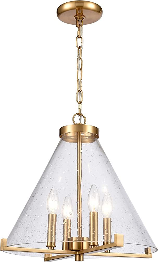 Elk Home D4467 The Holding 16.75'' Wide 4-Light Pendant in Satin Brass | Amazon (US)