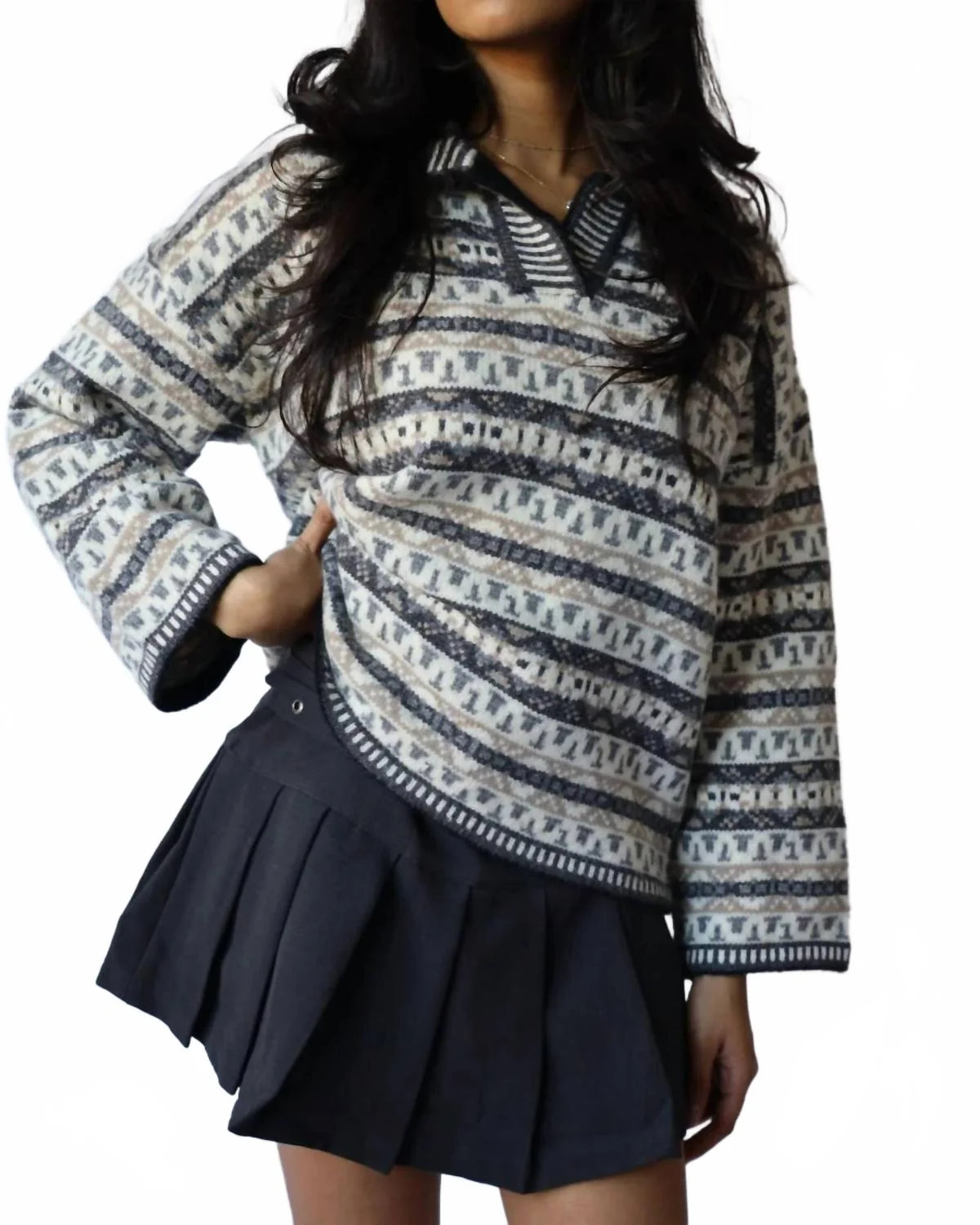 Vintage Stripe Pattern Sweater In Multi | Shop.app
