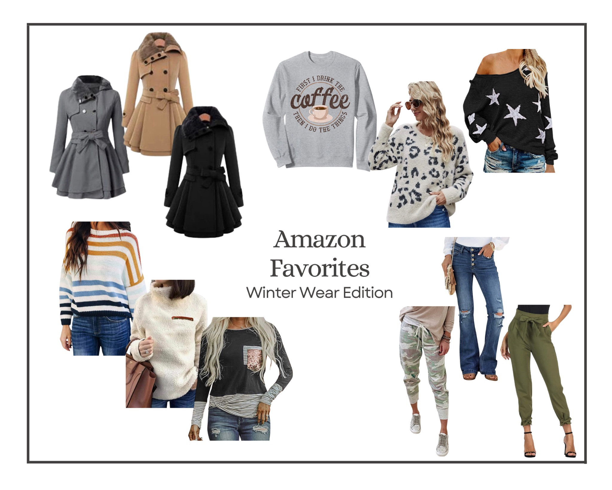 Winter wear Amazon Edition. Sweater, long sleeve shirt, pants, jeans, coats, outerwear, sweatshirt 

#LTKunder50 #LTKSeasonal #LTKstyletip