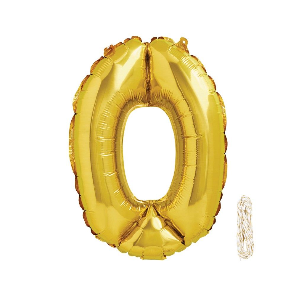 Light Gold Foil Balloon Number 0 - Spritz | Target