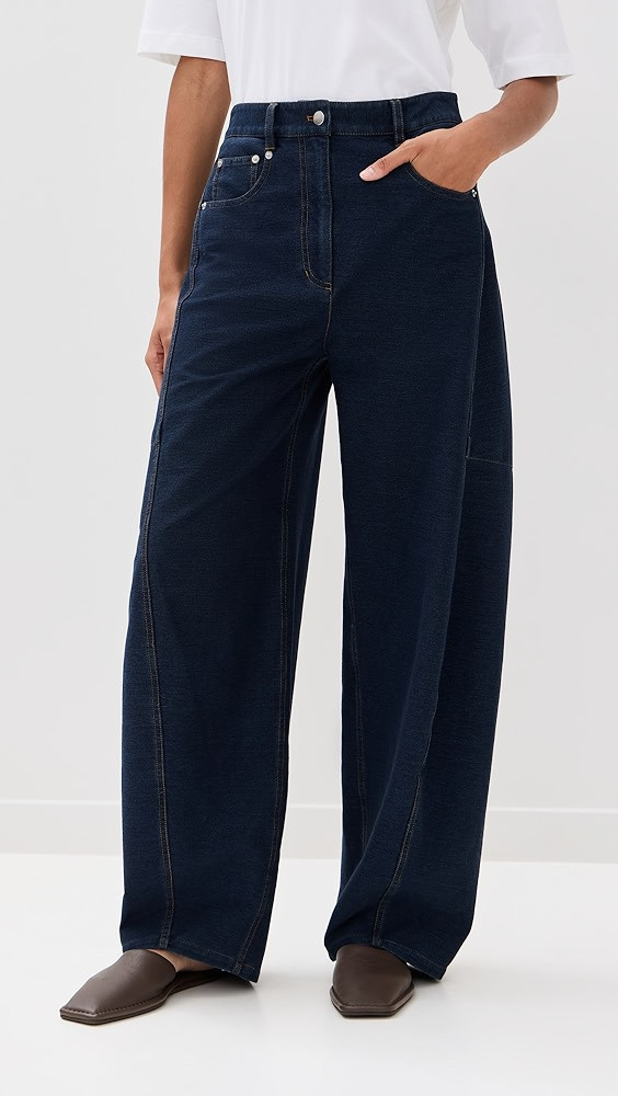 Tibi Indigo Barre Denim Knit Sid Jeans | Shopbop | Shopbop