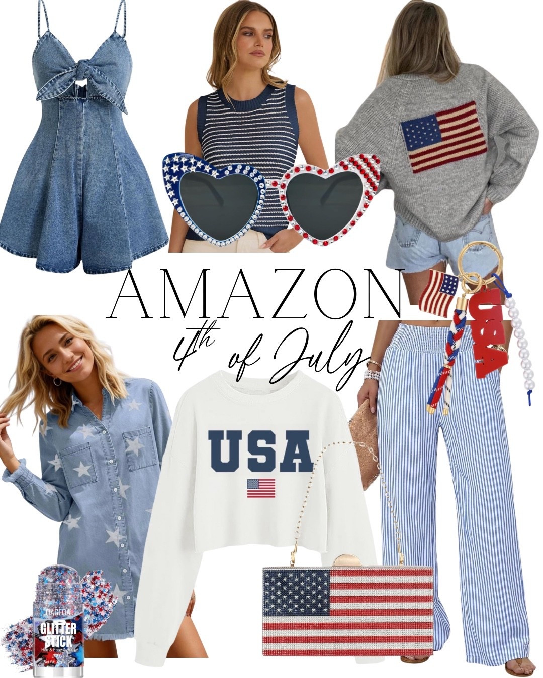 Amazon 4th of July Outfits & Accessories ✨🎆
Red, white, and cute! 💙 ❤️ With the 4th of July just around the corner, it’s time to lock in those festive holiday looks.
Whether you love a vintage Americana vibe or a crisp, elevated nautical stripe, these pieces ensure you look put-together while staying cool and comfortable for all the daytime festivities and nighttime fireworks. 🎆

#LTKunder50 #LTKunder100 #4thOfJulyStyle #PatrioticOutfits #AmazonFashion #FestiveStyle #IndependenceDay #SummerVibes #amazonprimedeals

#LTKootd #LTKSeasonal