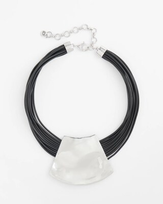Women's Pendant Bib Necklace in Black/silver | Chico's | Chico's
