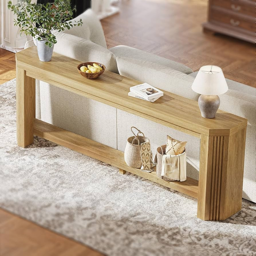 71" Long Console Table for Entryway, Narrow Sofa Table Behind Couch, Farmhouse Storage Entryway T... | Amazon (US)