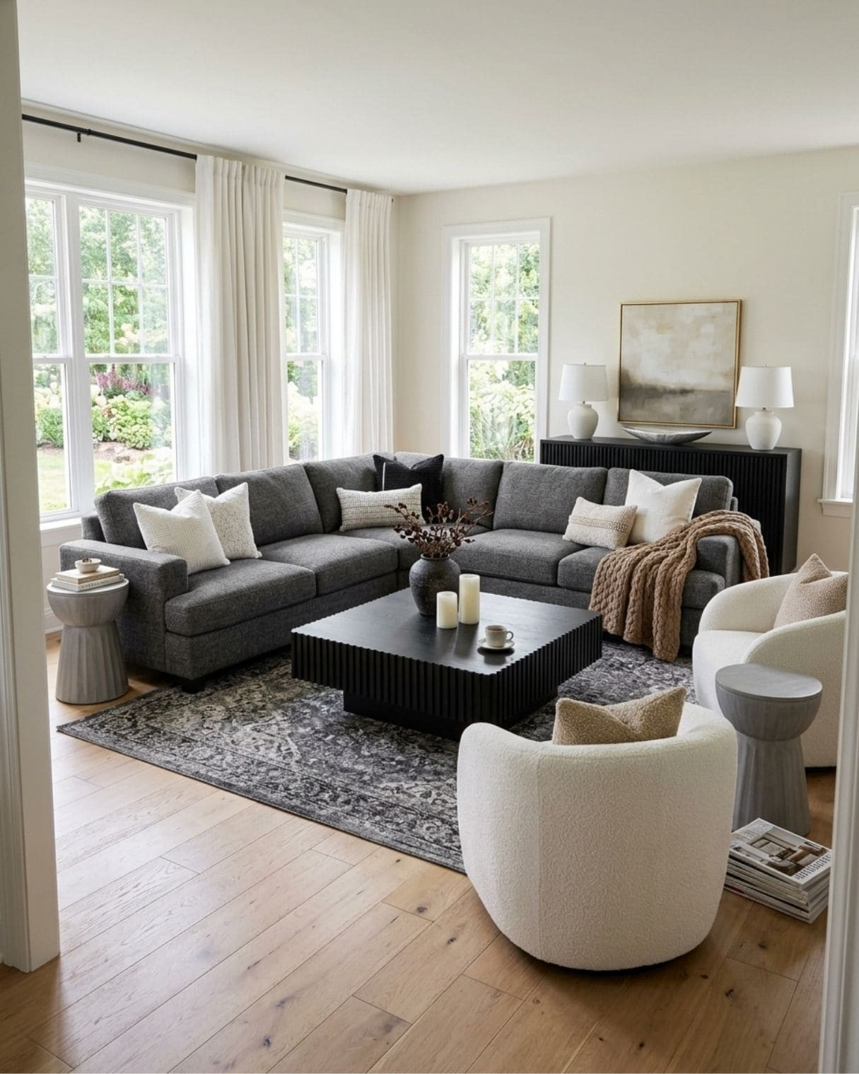Modern High-Contrast Living Room Design

*Note: This is a digital room mockup showcasing product styling ideas from my room design mood board.

#LTKHome