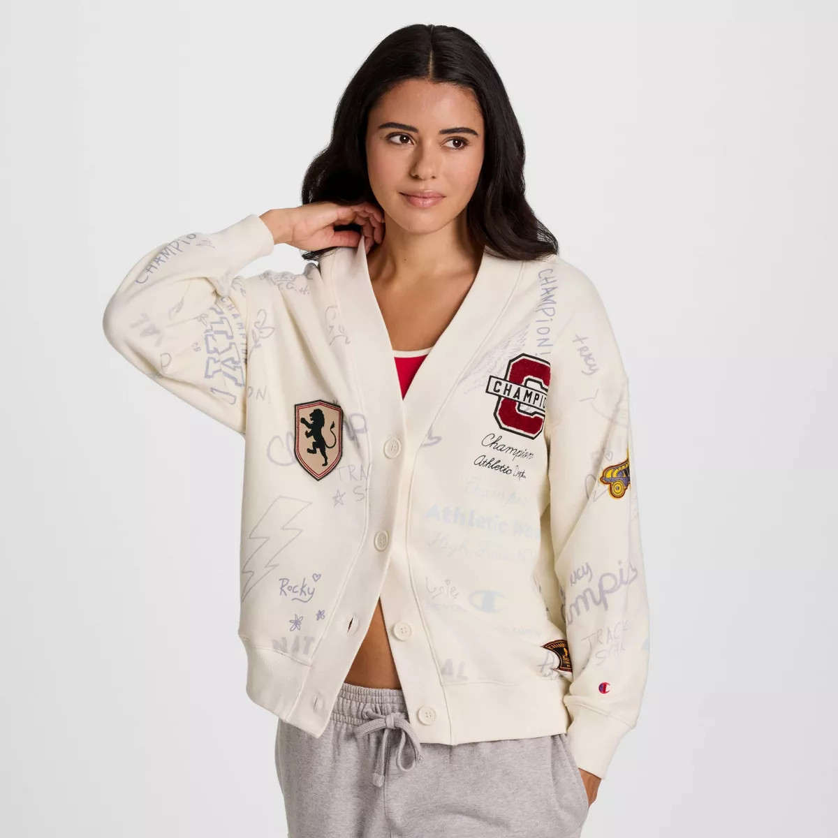 Champion Women's Fleece Cardigan - Cream M | Target