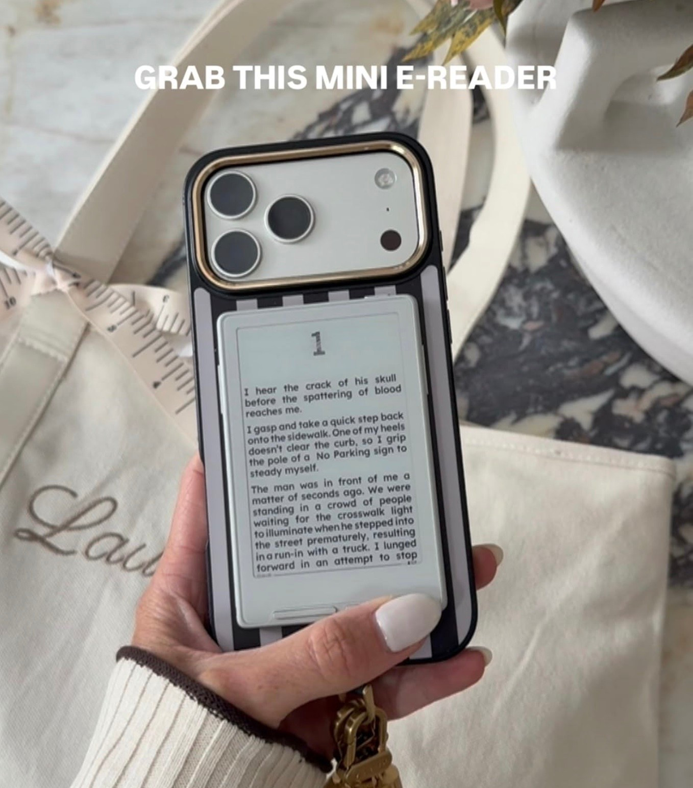 School pick up line, evenings at home, sports practice carpool.. ditch the doom scrolling and grab this mini e-reader! Secured to the back of your phone and allows you to pick up where you left off in your book in a matter of seconds!!

#LTKHome