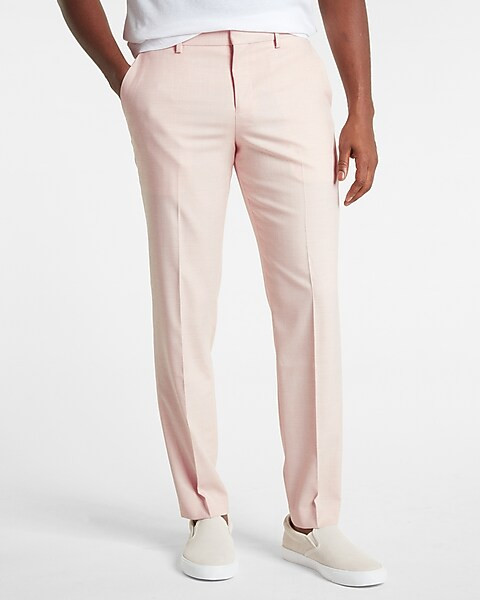 Slim Solid Slub Pink Hyper Stretch Suit Pant | Express