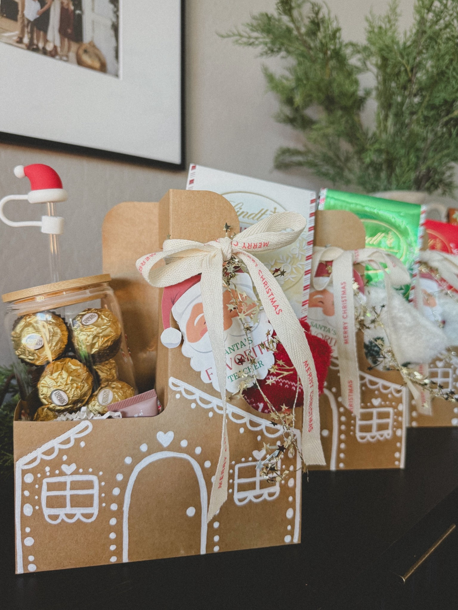 DIY gingerbread house gift idea! Perfect for teacher gifts, friend gifts, neighbors etc. You can fill them with anything you’d like or add a gift card!  

#LTKHoliday #LTKGiftGuide #LTKSeasonal