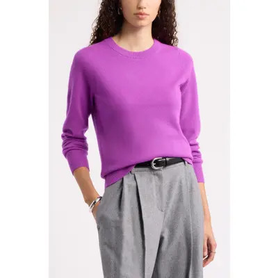 Nordstrom Crewneck Cashmere Sweater in Black Rock at Nordstrom, Size Large | Nordstrom