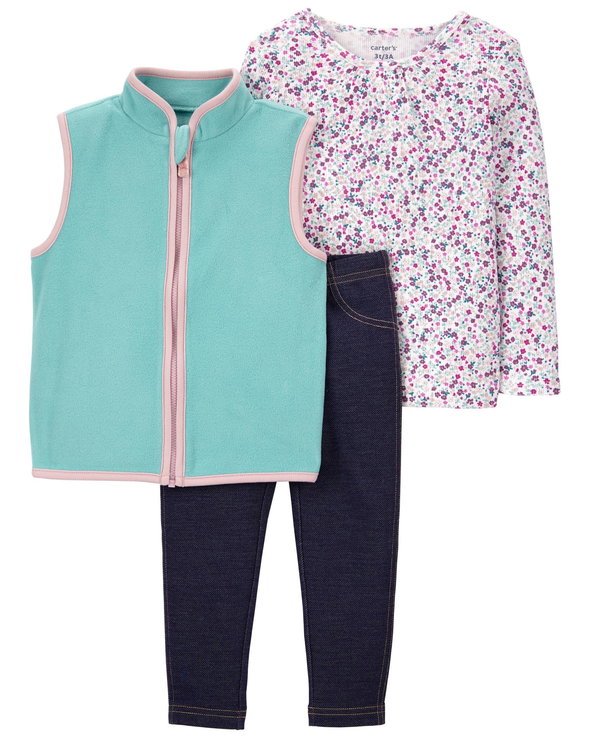 3-Piece Fleece Vest Set | Carter's