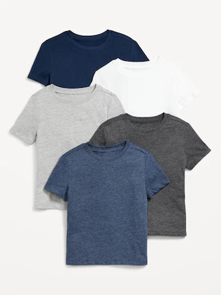 Short-Sleeve Solid T-Shirt 5-Pack for Toddler Boys | Old Navy (CA)