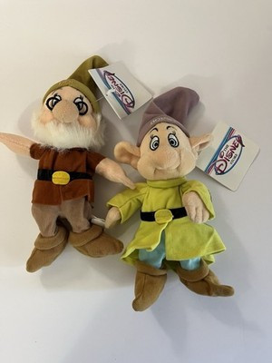 Disney Doc & Dopey Dwarf Plush 8" Vintage Snow White & The Seven Dwarfs VTG | eBay US