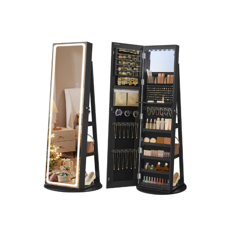 SONGMICS LED Mirror Jewelry Cabinet Standing | SONGMICS