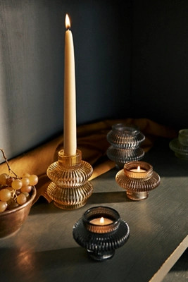 Ripple 2-in-1 Taper + Votive Holder, 3.75"H | Anthropologie (US)