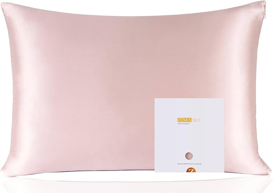 ZIMASILK 100% Pure Mulberry Silk Pillowcase for Hair and Skin Health,Soft and Smooth,Both Sides P... | Amazon (US)