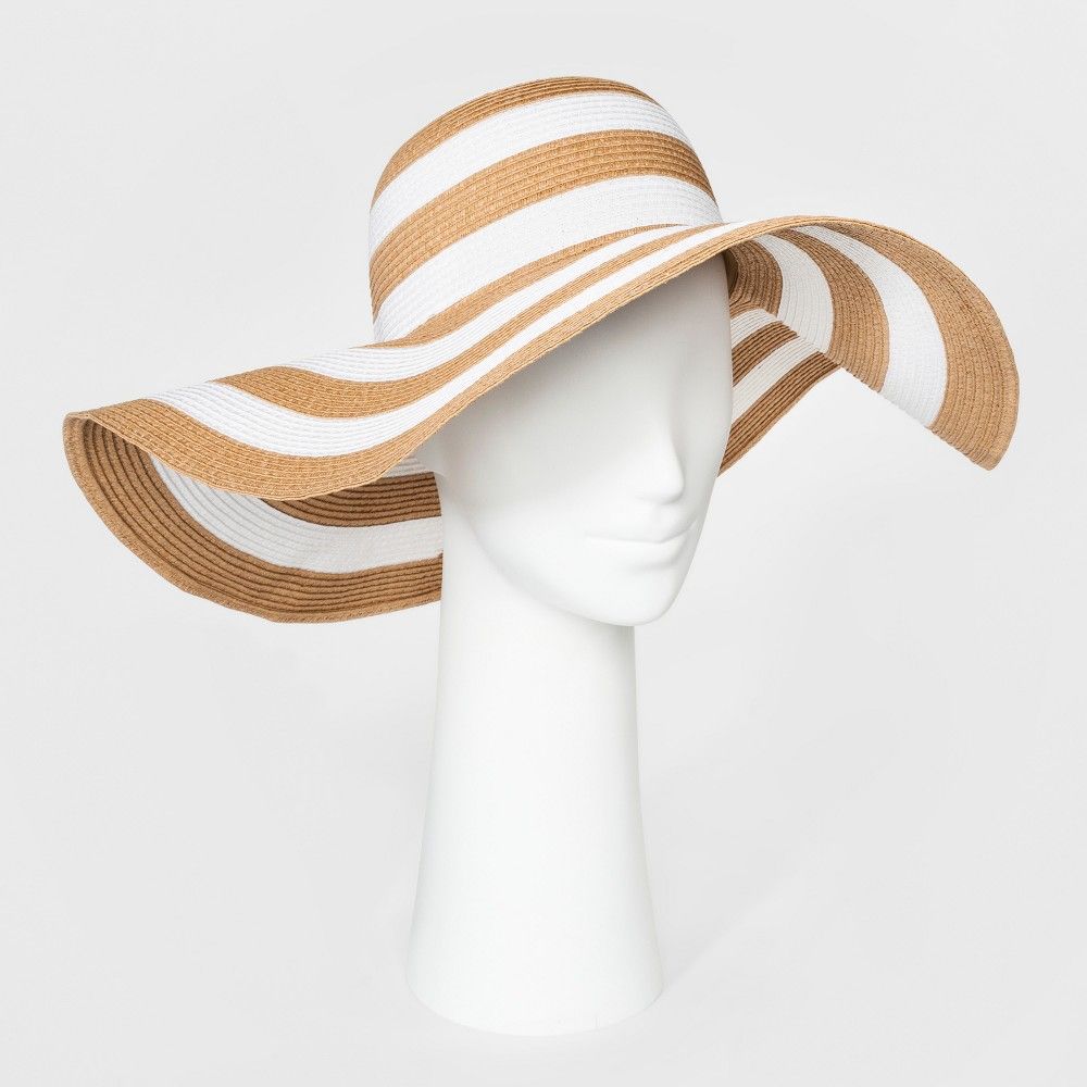 Women's Floppy Hat - A New Day Tan/White, Size: Small | Target