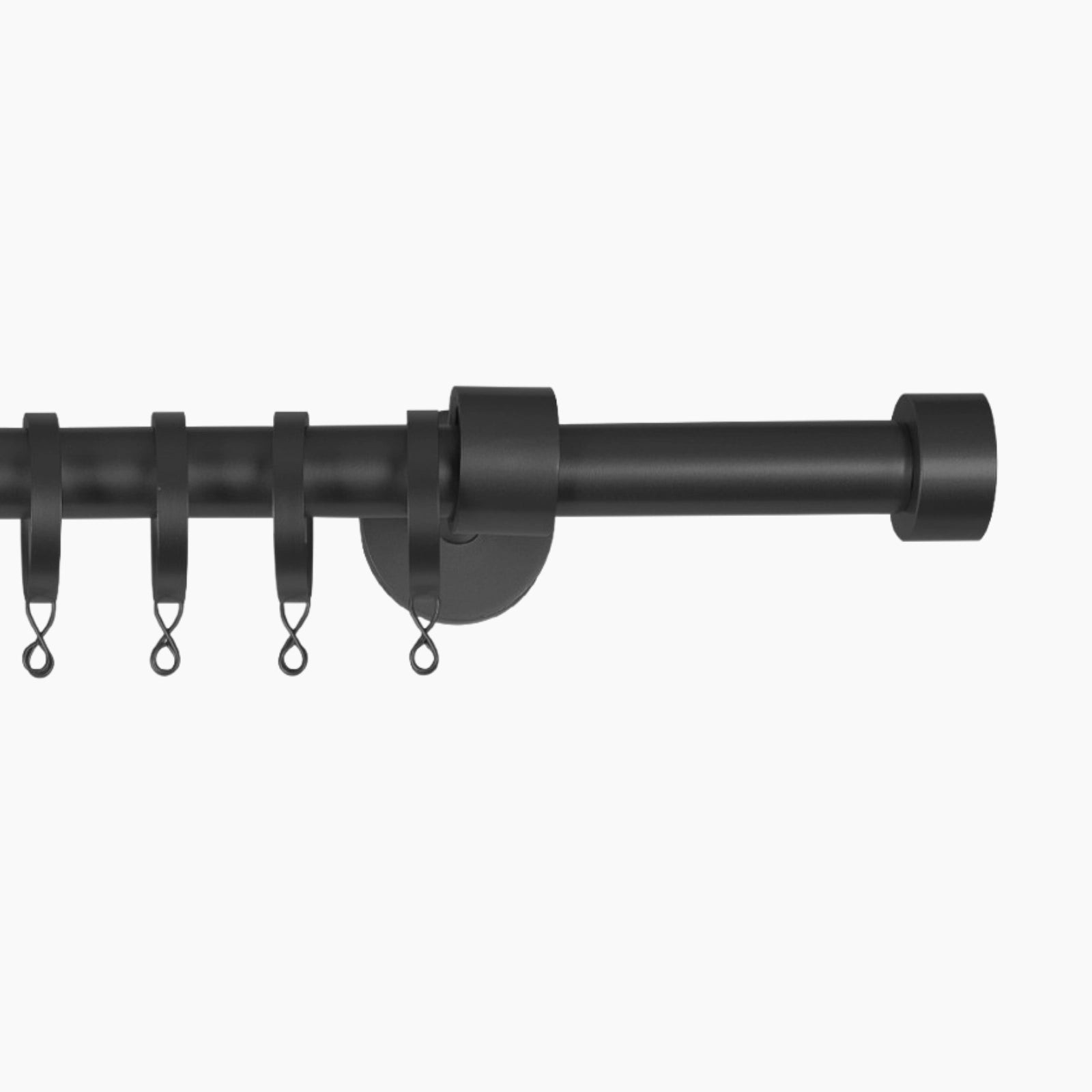 Lucas Adjustable Curtain Rod with Rings - Black / Large 72-120 in length | TWOPAGES