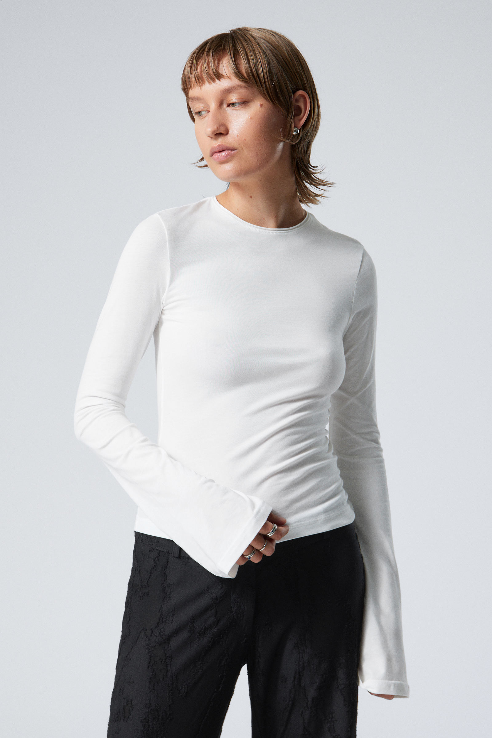 Long Sleeve Cotton Top | Weekday