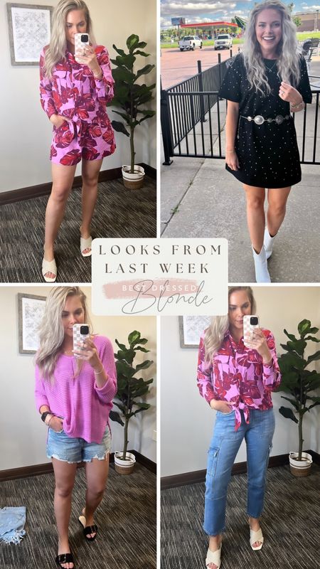 Small dress. Small printed top. Small purple top. Down one in jeans, 27. Large printed shorts but need medium. If in between straw sandals go up  

#LTKShoeCrush #LTKWorkwear #LTKSeasonal