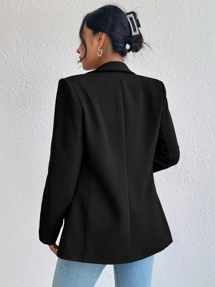 Lumivelle Solid Shawl Collar Blazer Fall Cloth For Women | SHEIN