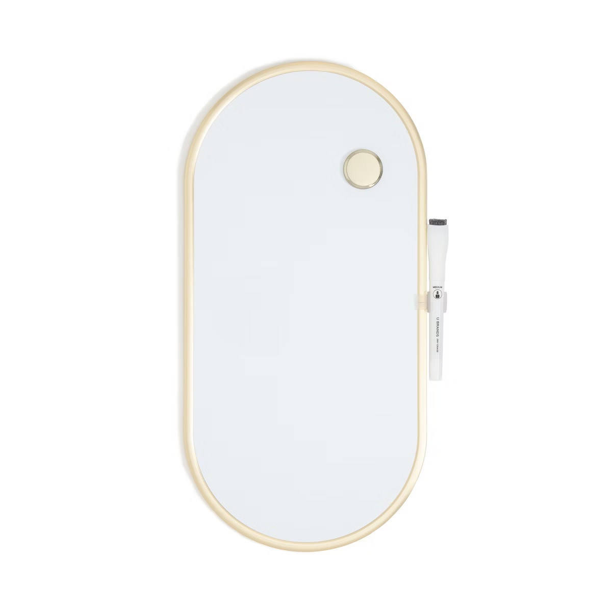 U Brands 8"x16" Metal Frame Oval Dry Erase Board Gold | Target