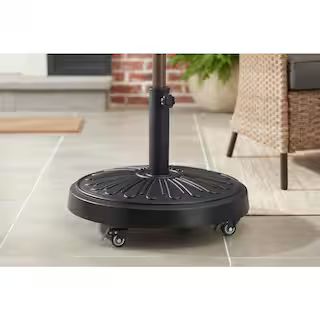 StyleWell 50 lbs. Concrete and Resin Patio Umbrella Base in Black JX-030 | The Home Depot