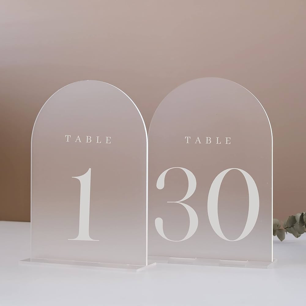 JINMURY Frosted Arch Table Numbers for Wedding, 30 Pack 5x7" Frosted Arch Acrylic Table Signs wit... | Amazon (US)
