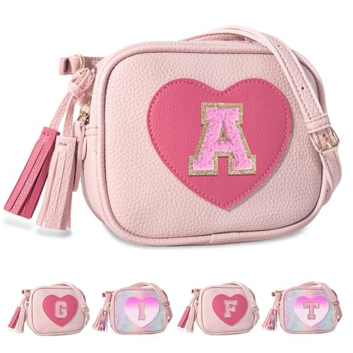 UIXIZQ Personalized Toddler Purse for Girls 2–10, Cute Little Girl Purse & Kids Wallet, Small Initial Shoulder Crossbody Bag, Birthday & Christmas Gift for Daughter(Pink,A) | Amazon (US)