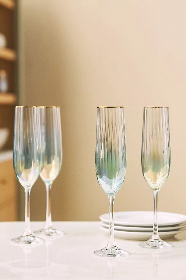 Waterfall Flutes, Set of 4 | Anthropologie (US)