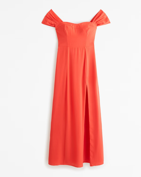 The A&F Camille Off-The-Shoulder Maxi Dress | Abercrombie & Fitch (US)