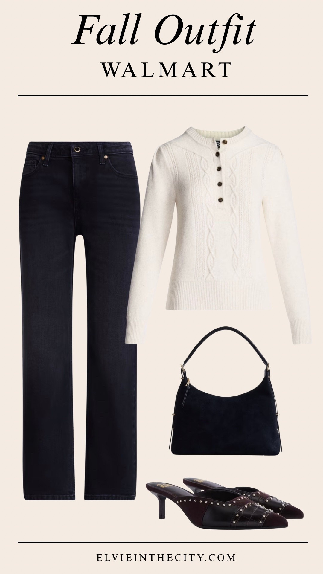 This fall outfit from Walmart includes a cable knit Henley pullover, black jeans, studded mule heels, and a black shoulder bag


Walmart finds, over 50 style, midlife fashion, petite fashion,midlife women, affordable fashion, fashion over40

#LTKOver40 #LTKPetite #LTKootd