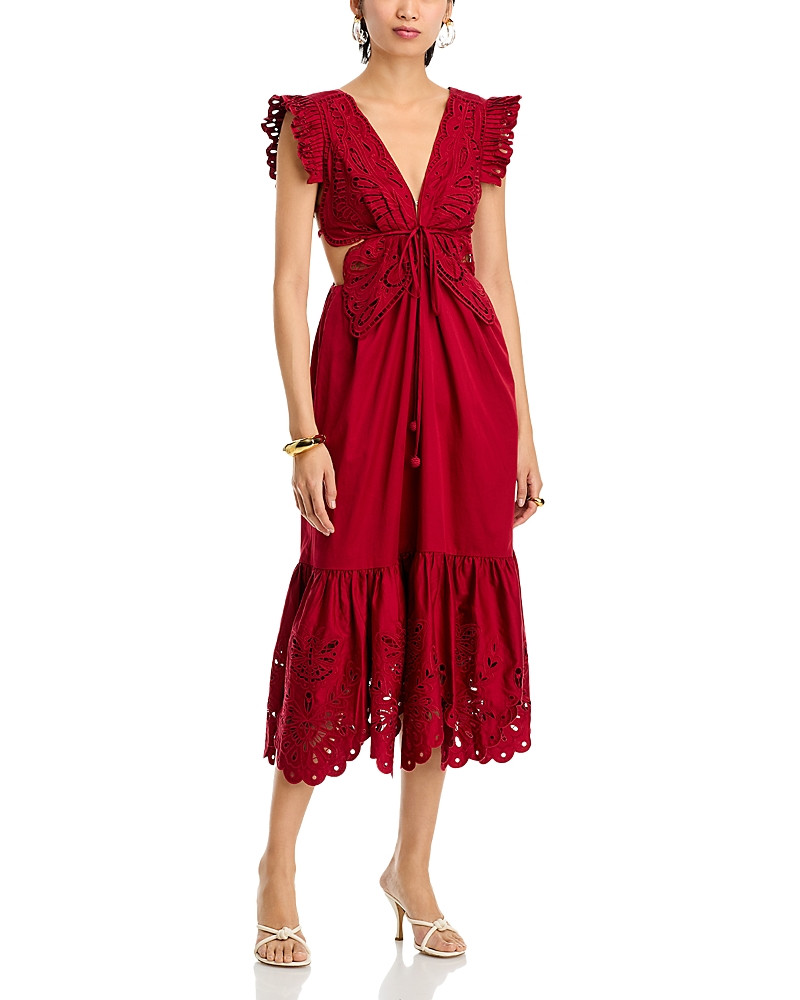 Farm Rio Red Butterfly Midi Dress | Bloomingdale's (US)